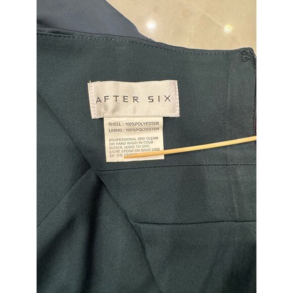 After Six Gown Sz 8 Halter Neck Open Back Floor Length Formal Evening Evergreen - Picture 11 of 12